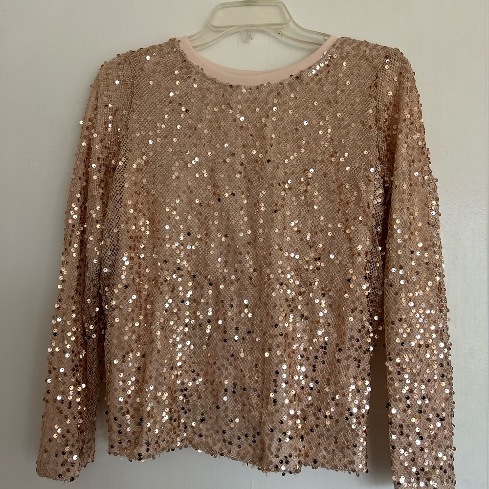 Sequin Beige Women's Top